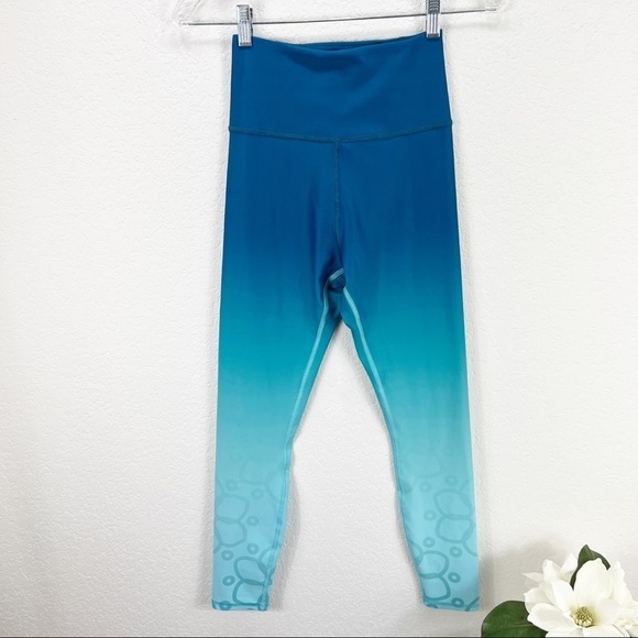 Omani Turquoise Moment Leggings Teal Blue Ombré XS Petite - Picture 2 of 8